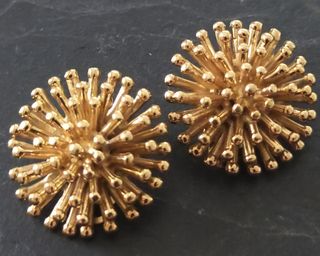 Pendientes anémona, chapados oro Charles Jourdan