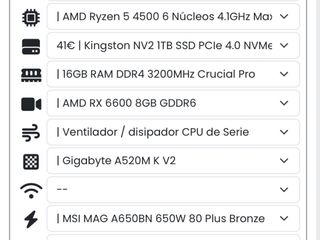 Pc gaming rx 6600 8g win 11pro.