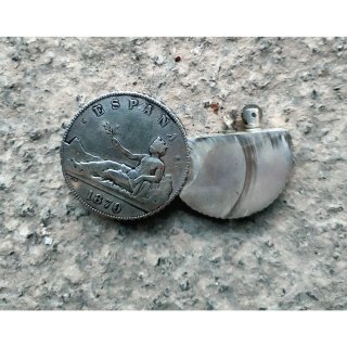 Mechero de plata 5 Pesetas 1870