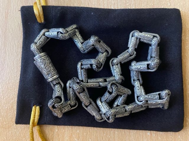 Pulsera y collar de cadena de plata de ley hechos