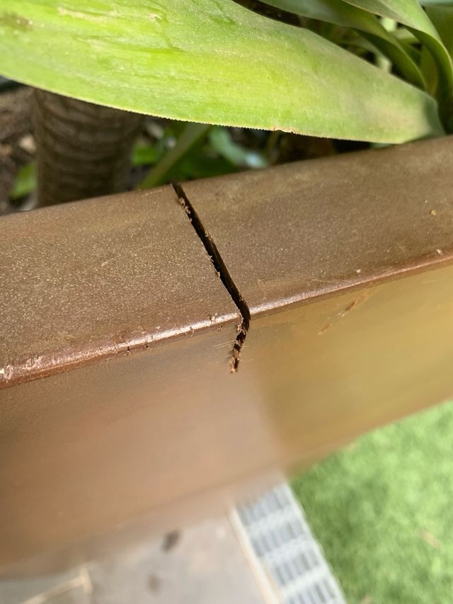 Macetero grande simil acero corten