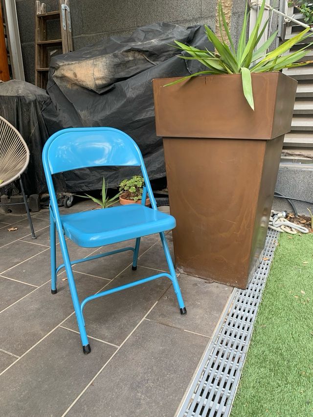 Macetero grande simil acero corten