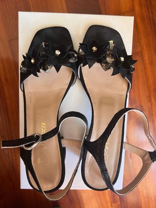 Sandalias tacón negras vestir