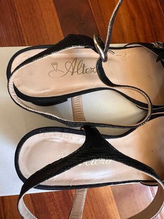 Sandalias tacón negras vestir