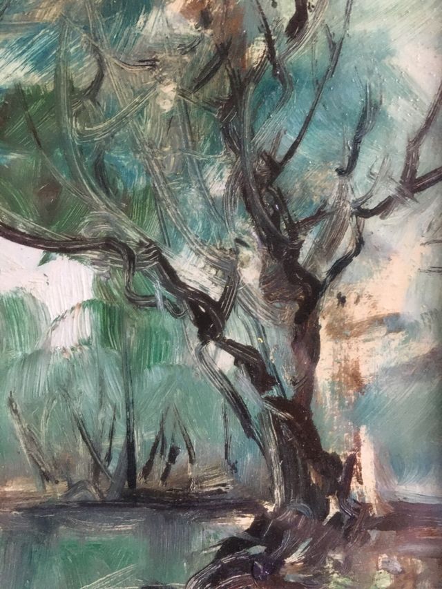 Olio su tela “laghetto” di Montin