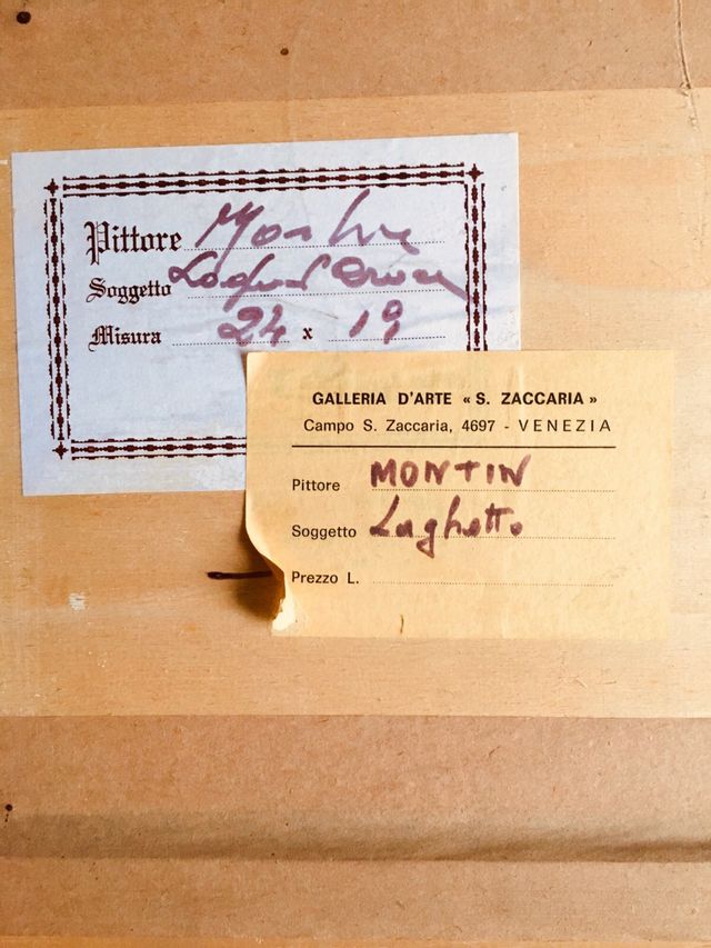 Olio su tela “laghetto” di Montin