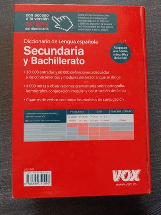 Diccionario secundaria y bachillerato