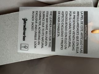 Cazadora piel Stradivarius beig