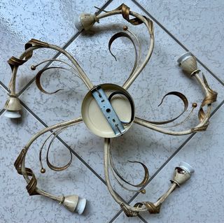 Applique 5 luci murano e ferro battuto 