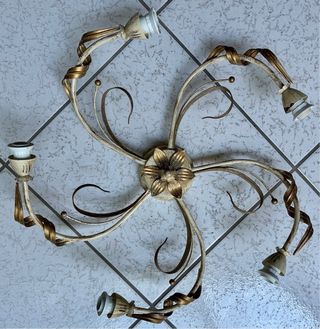 Applique 5 luci murano e ferro battuto 