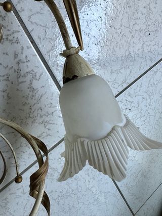 Applique 5 luci murano e ferro battuto 