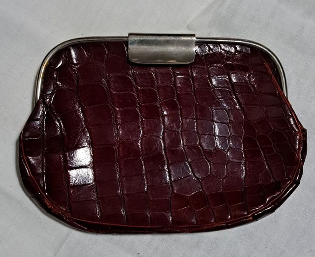 Pochette bordeaux stampa cocco Vintage 