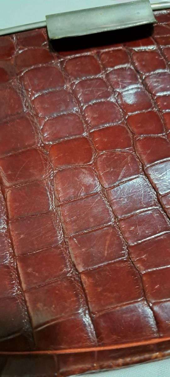 Pochette bordeaux stampa cocco Vintage 