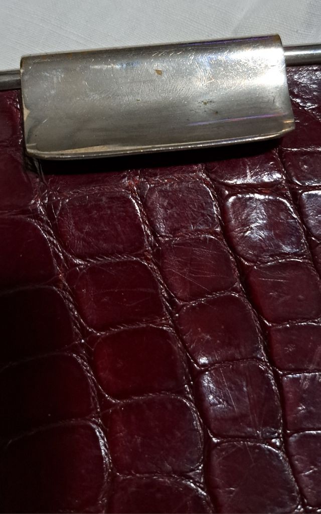 Pochette bordeaux stampa cocco Vintage 