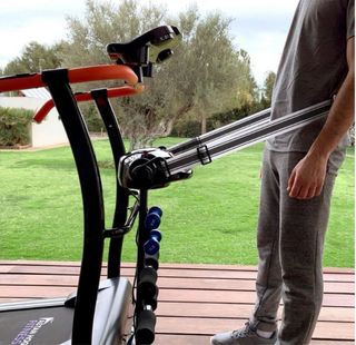 Cinta de correr plegable y masajeador