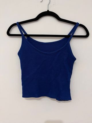 Crop top tirantes azul talla M
