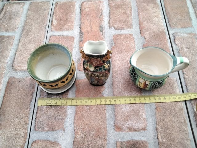 Set 3 vasetti porcellana ceramica