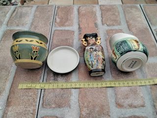 Set 3 vasetti porcellana ceramica 