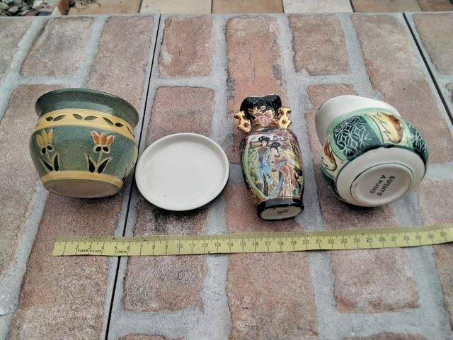 Set 3 vasetti porcellana ceramica