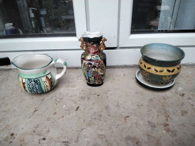 Set 3 vasetti porcellana ceramica