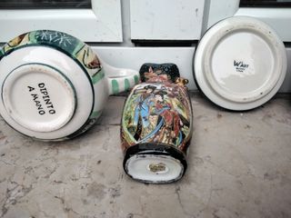 Set 3 vasetti porcellana ceramica 