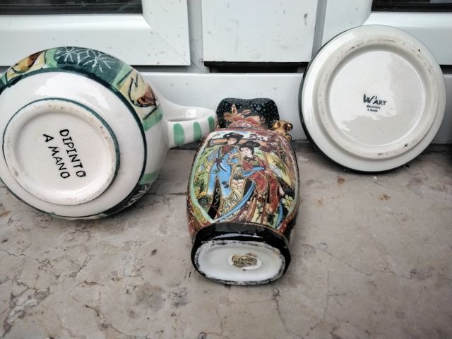 Set 3 vasetti porcellana ceramica