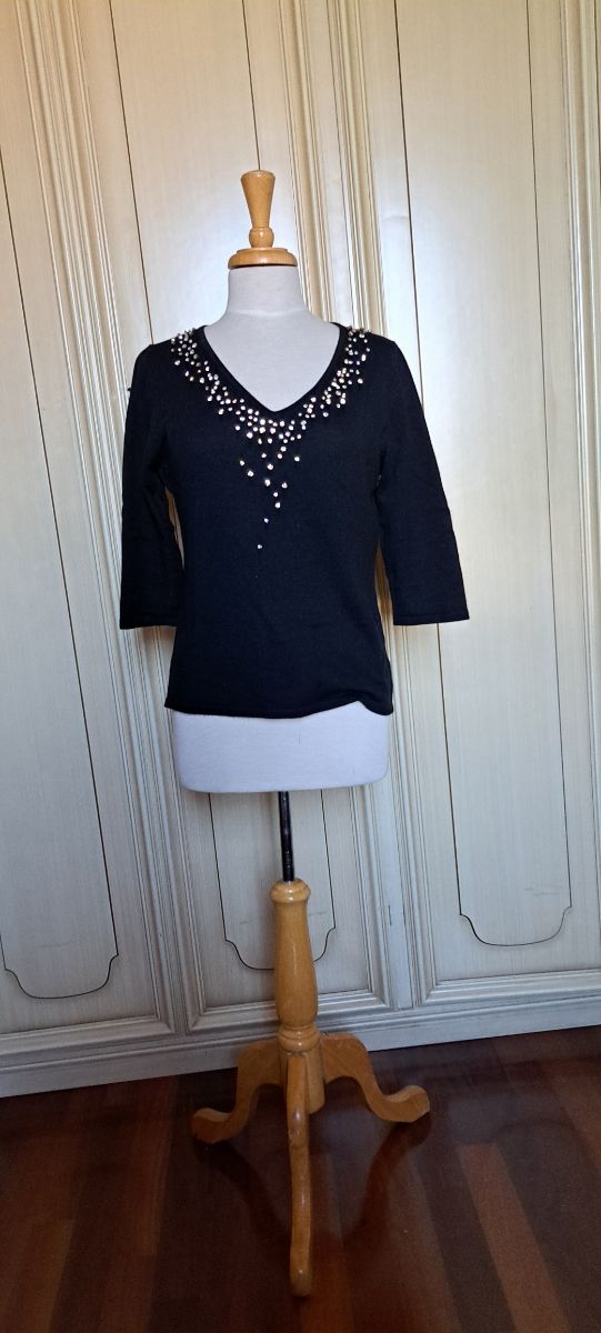 Luisa Spagnoli. Maglia nera elasticizz