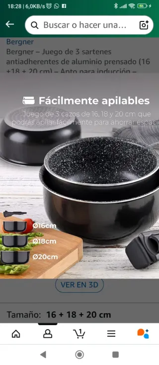 Placa Inducción Fagor y tres sartenes compatibles