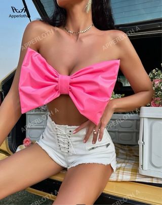 Top tubo crop rosado shein (S)