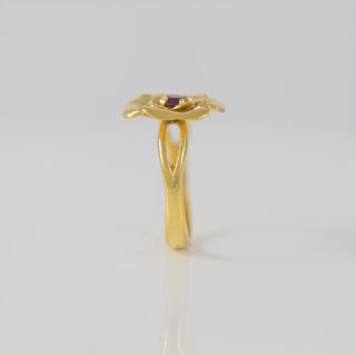 Anillo Tous Flor oro amarillo 18k con piedra rosa