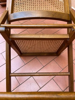 SEDIA PIEGHEVOLE LEGNO E PAGLIA DI VIENNA VINTAGE