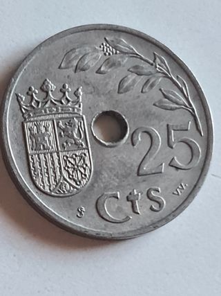 Moneda 25 centimos, 1937