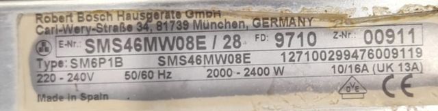 Recambios lavavajillas Bosch