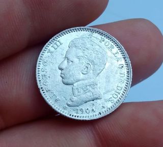 C8 Moneda 1 peseta Alfonso XIII 1904 19-xx MBC-