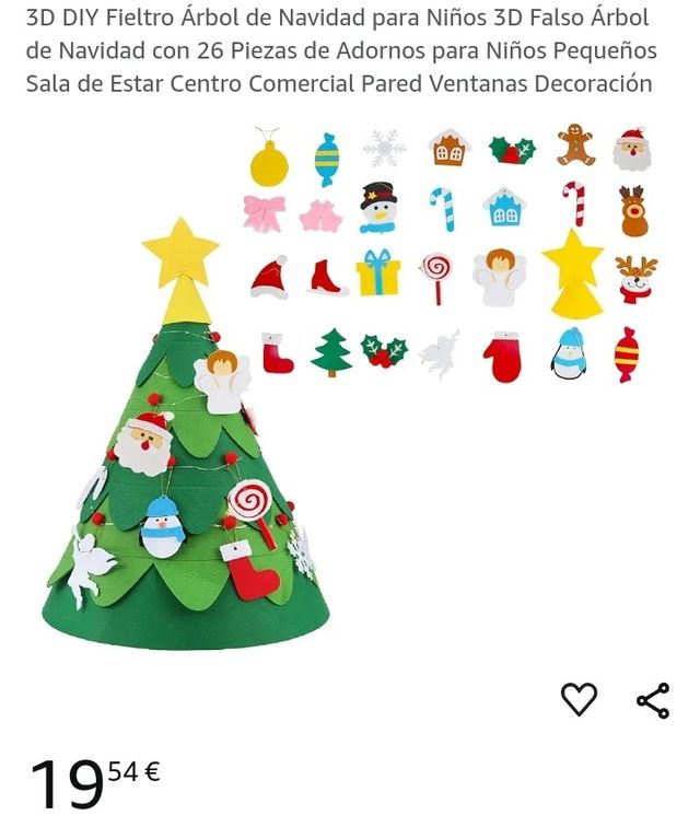 Árbol de navidad 3D fieltro para niños