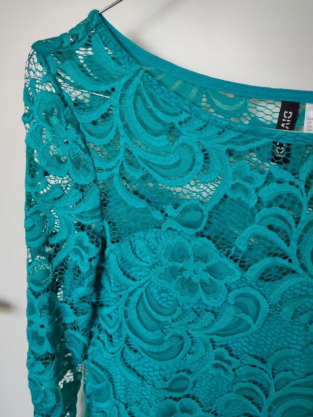 Miniabito pizzo verde