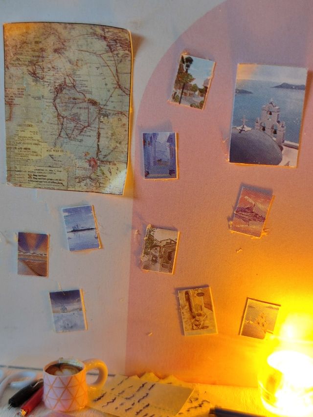 Casa miniatura muñecas estudio habitación