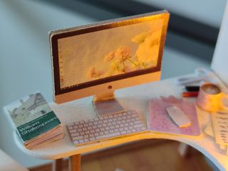 Casa miniatura muñecas estudio habitación