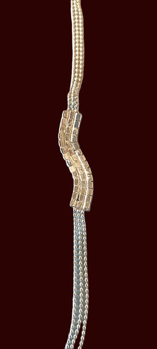 Braccialetto argentato con strass