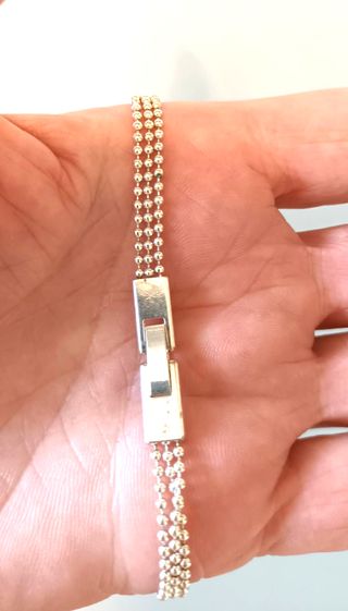 Braccialetto argentato con strass