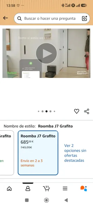iRobot roomba J7 + grafito nuevo sin estrenar