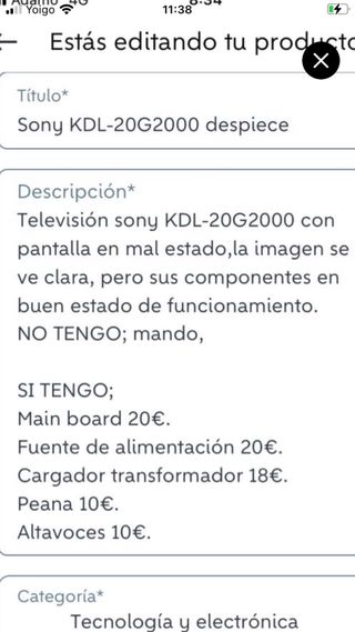 Sony KDL y KLV despieces