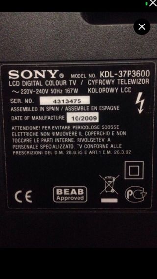 Sony KDL y KLV despieces