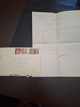 Carta personal y sellos de 1960