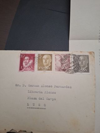 Carta personal y sellos de 1960