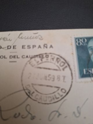 Carta personal y sellos de 1959