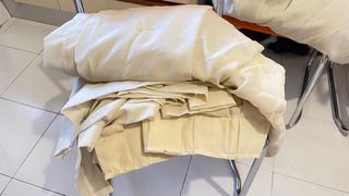 visillos  Cortinas salmon  3 cojines