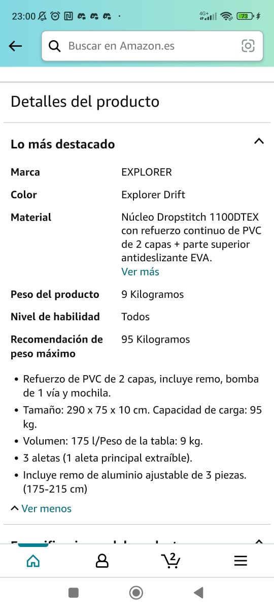 Alquiler tablas paddle surf / sup