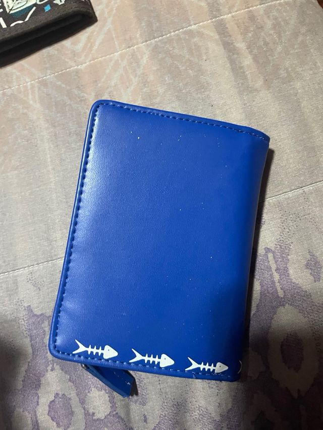 Cartera azul gato