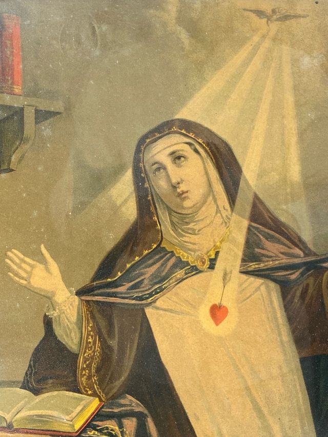 Pareja cromolitografías antiguas s.XIX